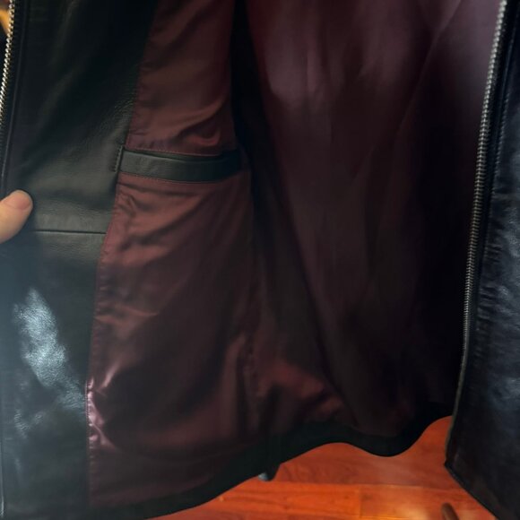 $1998 JOHN VARVATOS 2006-era Black Leather Jacket (size 48) - Picture 8 of 14